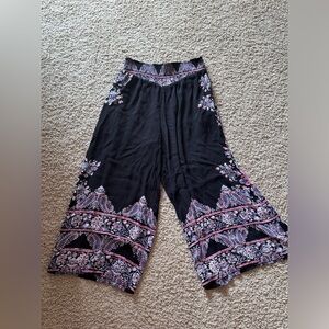 Free People Nile River pants, size M, smocked waistband and hidden pockets, EUC